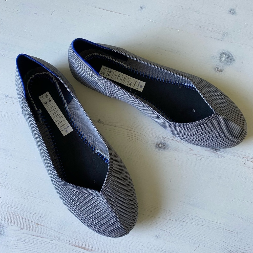 Women’s Gray Knit Ballet Flats - Comfortable Everyday Slip-Ons